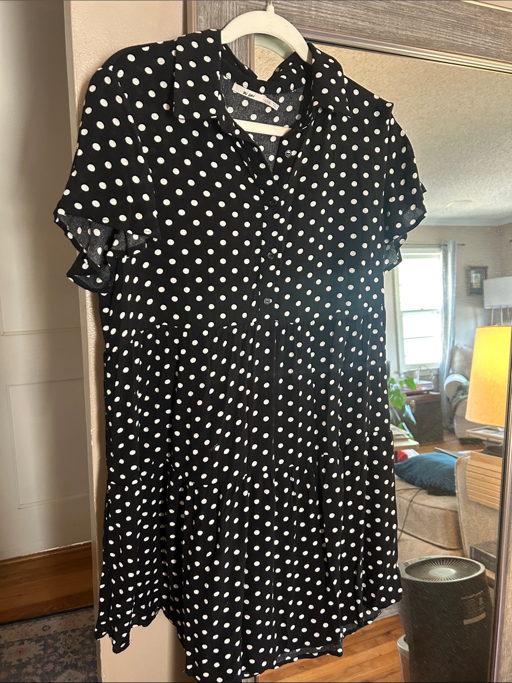 miami Black and White Polka Dot Mini Dress